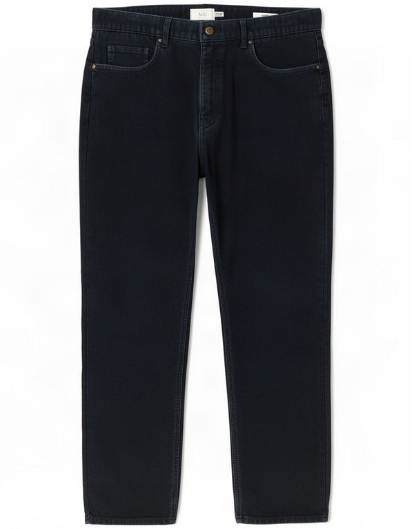 Marks & Spencer Herre Regular Fit Casual Bukser W34 L29 Marineblå Bomuld