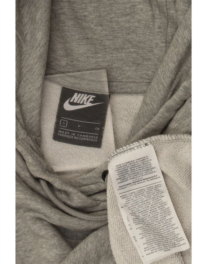 Nike Dame Oversized Hoodie Jumper UK 10 Small Grey Bomuld