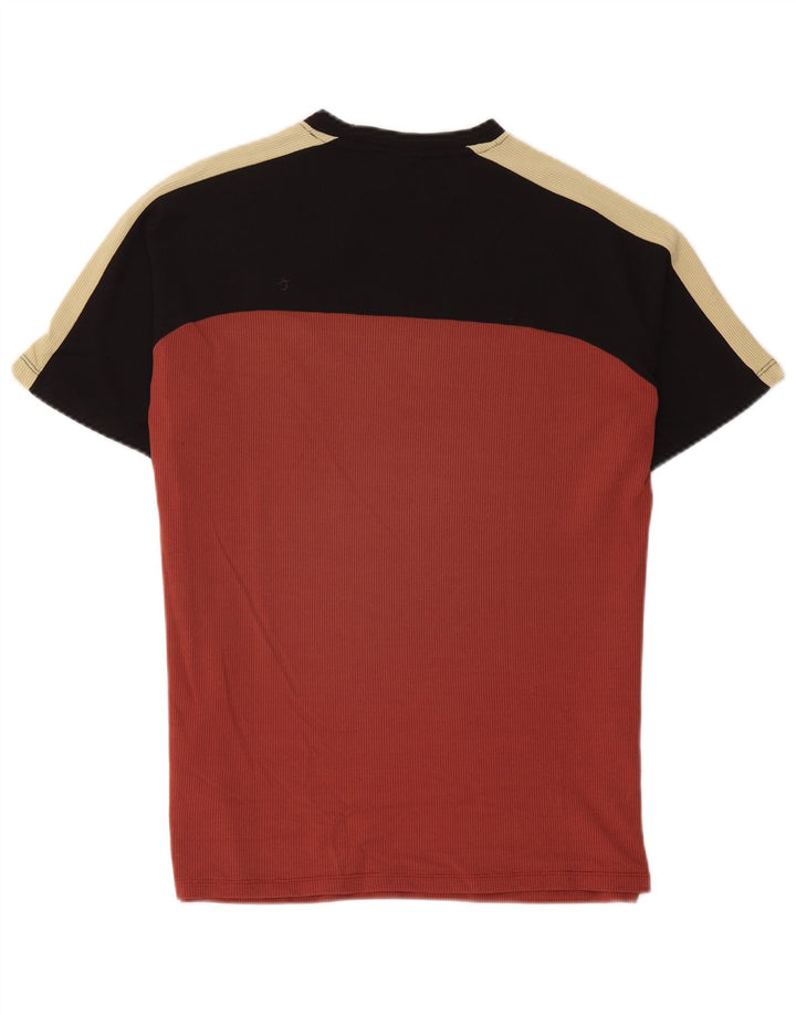 Trussardi Herre T-Shirt Top Medium Rød Colourblock Polyamid