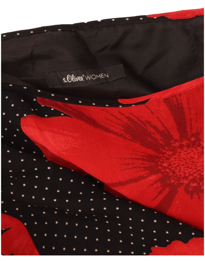 S.Oliver Dame Maxi Nederdel EU 38 Medium W30 Sort Floral Viscose