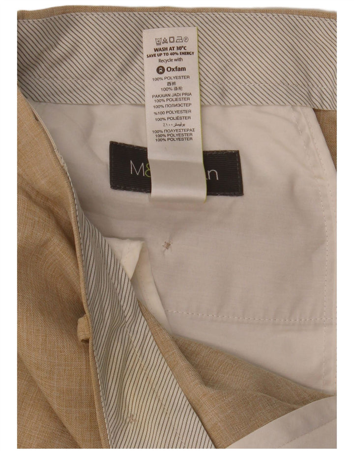 MARKS & SPENCER Lige jakkesæt til mænd W36 L31 Beige polyester