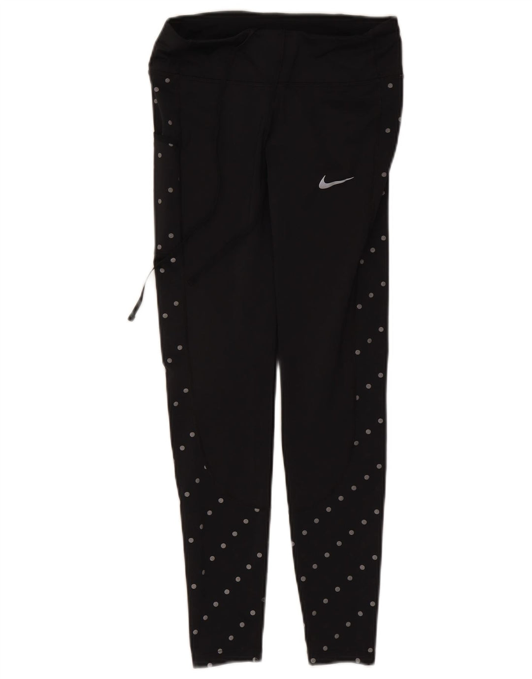 Nike Dame Leggings UK 8 Small Black Spotted Polyester