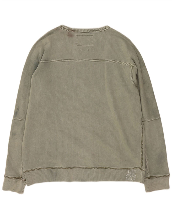 Fat Face Herre Grafisk Sweatshirt Jumper Stor Khaki Bomuld