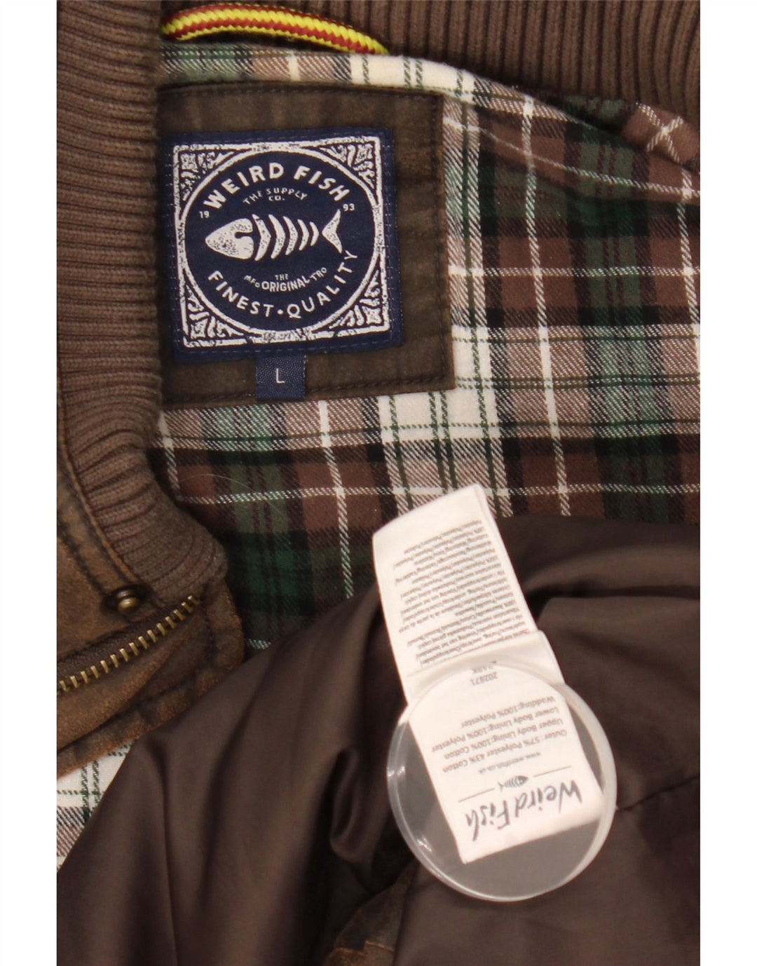 WEIRD FISH Herre Polstret Gilet UK 40 Large Brown Polyester