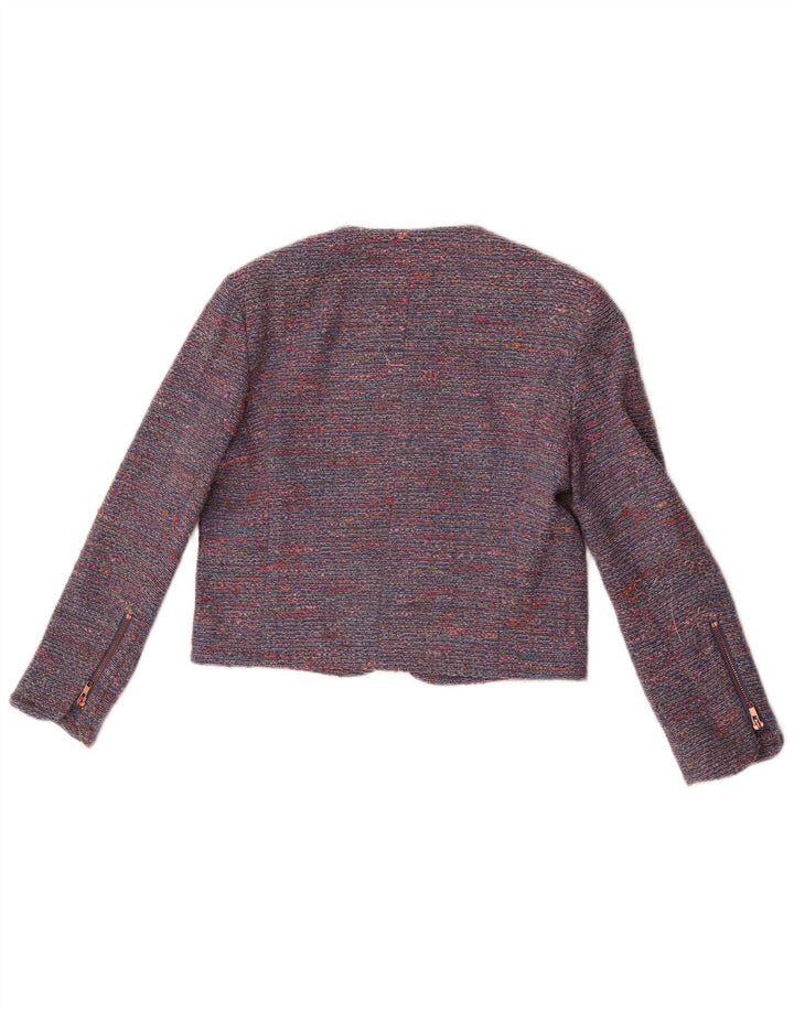 French Connection Dame Crop Blazer Jacket UK 10 Small Blue Flecked