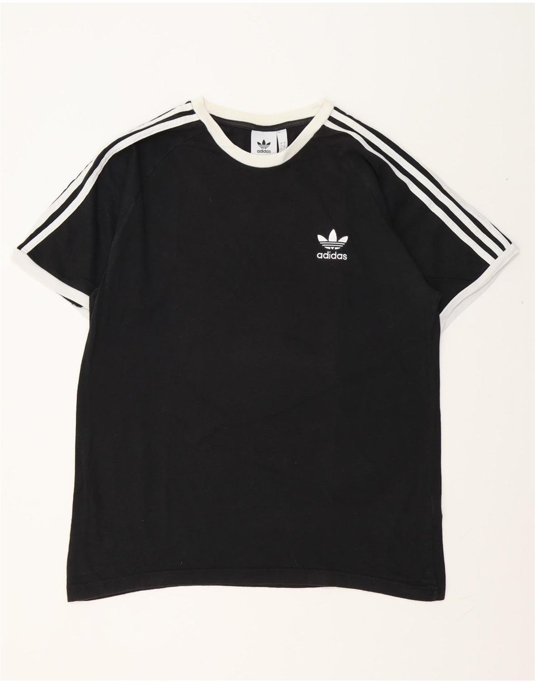 ADIDAS Herre T-Shirt Top Stor Sort Bomuld