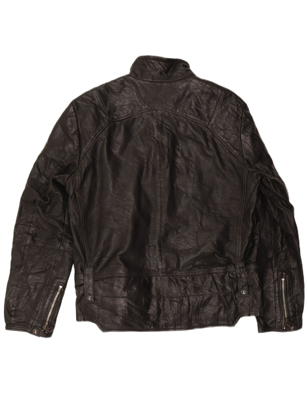 G-STAR Mens Leather Jacket UK 46 3XL Black Leather