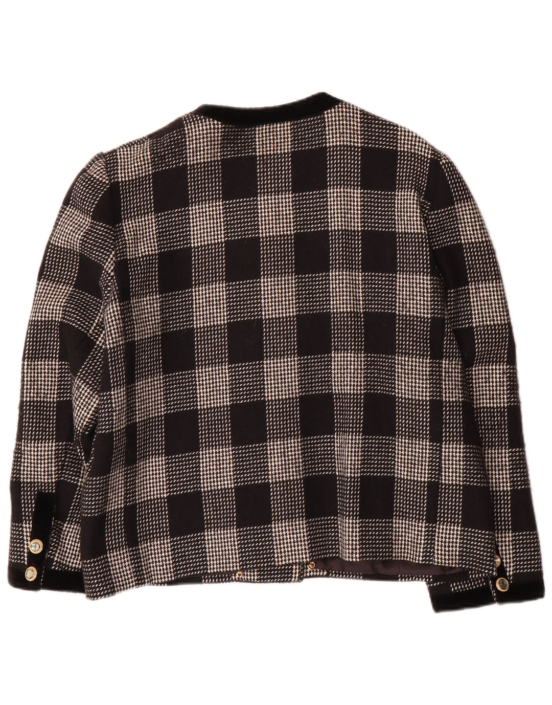 Vintage dame 5-knaps blazerjakke UK 14 Medium Black Houndstooth