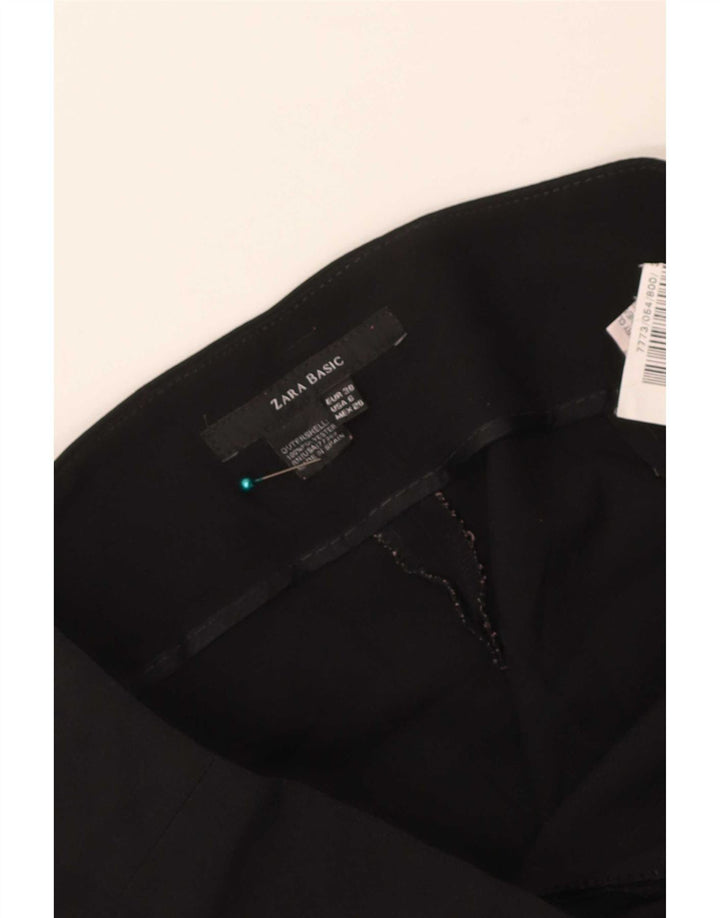 Zara Dame Flare Casual Bukser EU 38 Small W28 L29 Sort Polyester