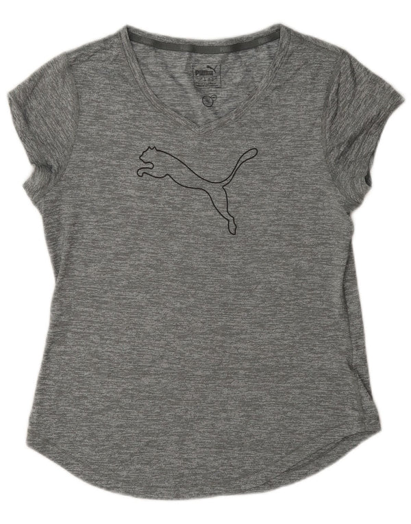 Puma grafisk T-shirt top til kvinder DK 14 Stor grå flækket