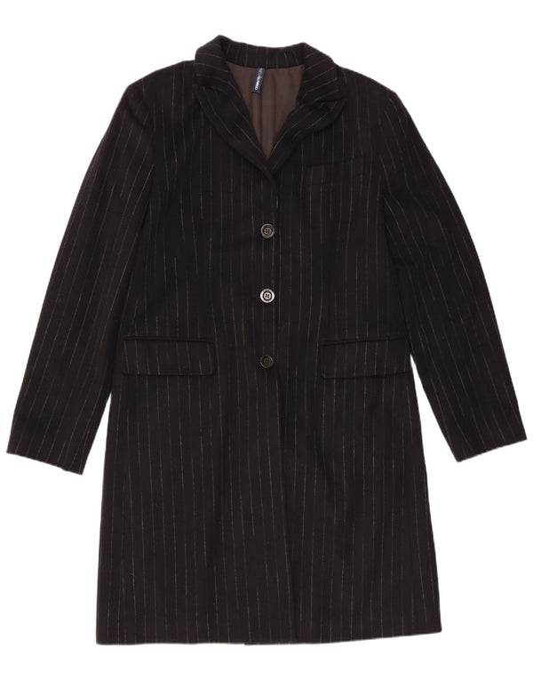 Cerruti Womens Longline 3-knaps blazerjakke EU 46 XL Sort nålestribe