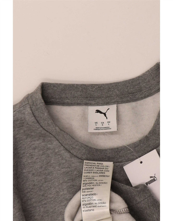Puma Herre Grafisk Sweatshirt Jumper Stor Grå Bomuld