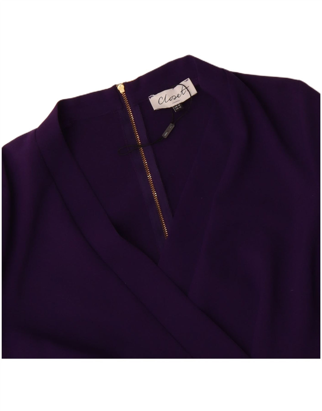 CLOSET Dame 3/4-ærmet kappeskjole UK 16 Large Purple Polyester