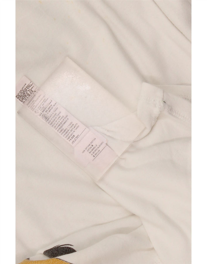 Benetton Dame Disney Oversized Grafisk Top Langærmet UK 12 Medium White