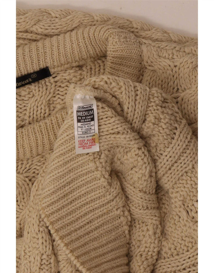 St. Bernard Herre Crew Neck Jumper Sweater Medium Beige Akryl
