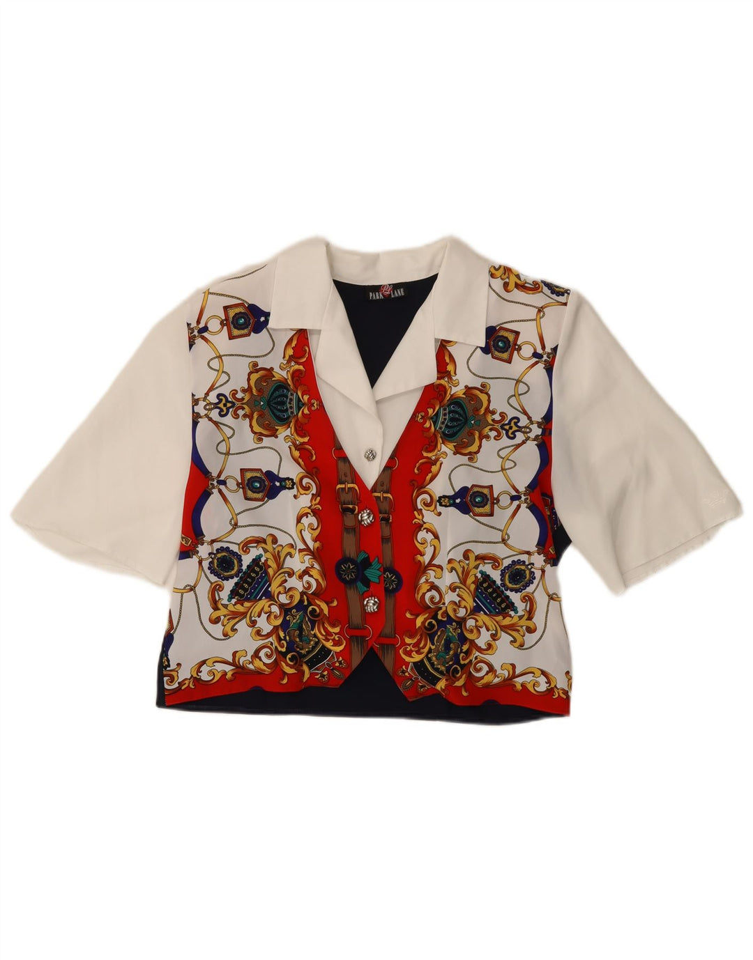 PARK LANE Dame Crop Shirt Bluse EU 38 Medium Flerfarvet Paisley
