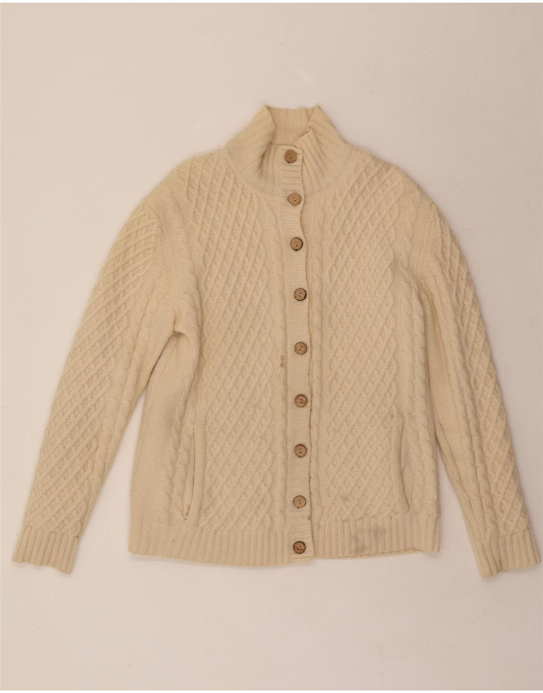 CARRAIG DONN Womens Cardigan Sweater UK 14 Medium Beige Wool Vintage Carraig Donn and Second-Hand Carraig Donn from Messina Hembry 