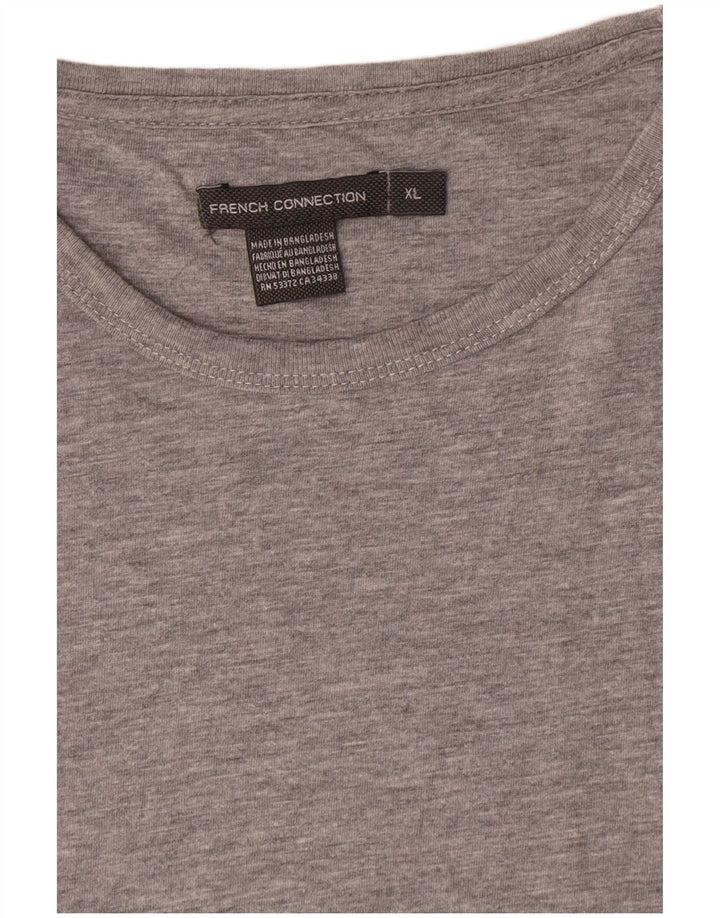 French Connection Herre T-Shirt Top XL Grå Flecked Bomuld