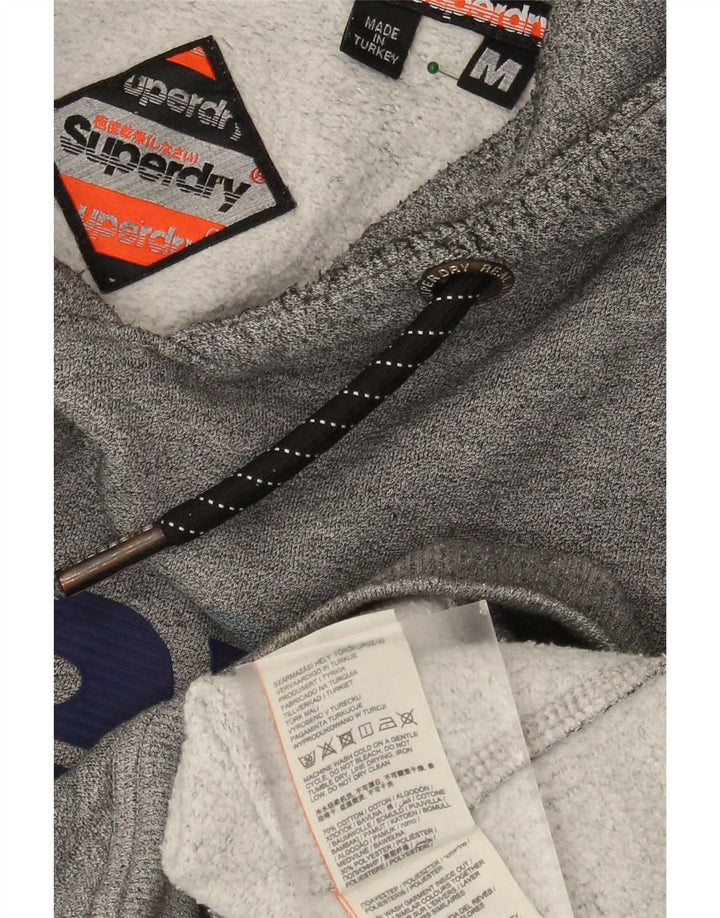 Superdry Grafisk hættetrøje til mænd mellemgrå flækket bomuld