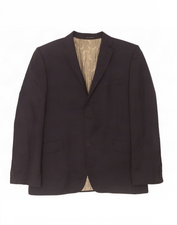 Ted Baker Herre 2 Button Blazer Jacket UK 44 2XL Navy Blue Wool
