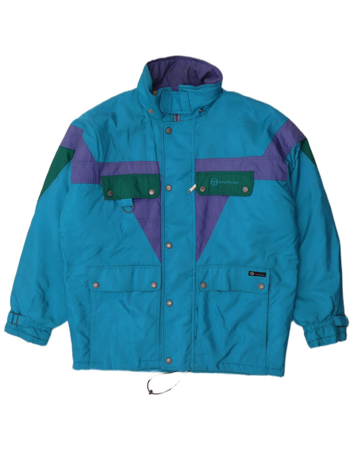 Sergio Tacchini Herre Skijakke UK 42 XL Blå Colourblock