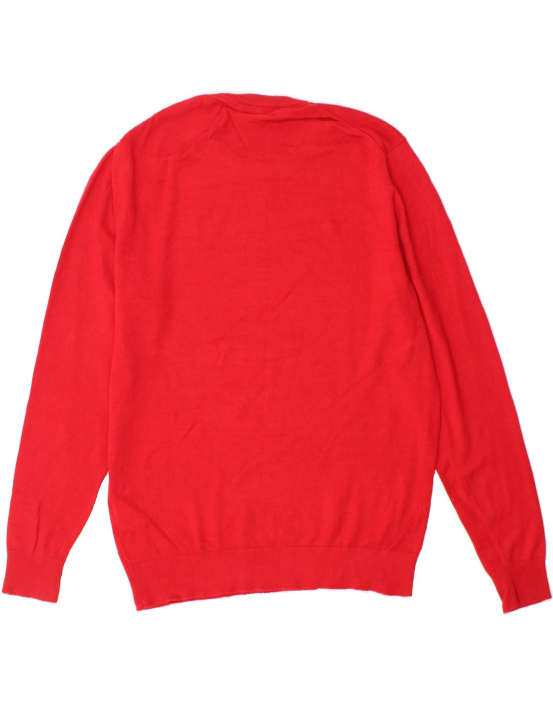 GUESS Mens Graphic Crew Neck Jumper Sweater Large Red Cotton Vintage Guess and Second-Hand Guess from Messina Hembry 