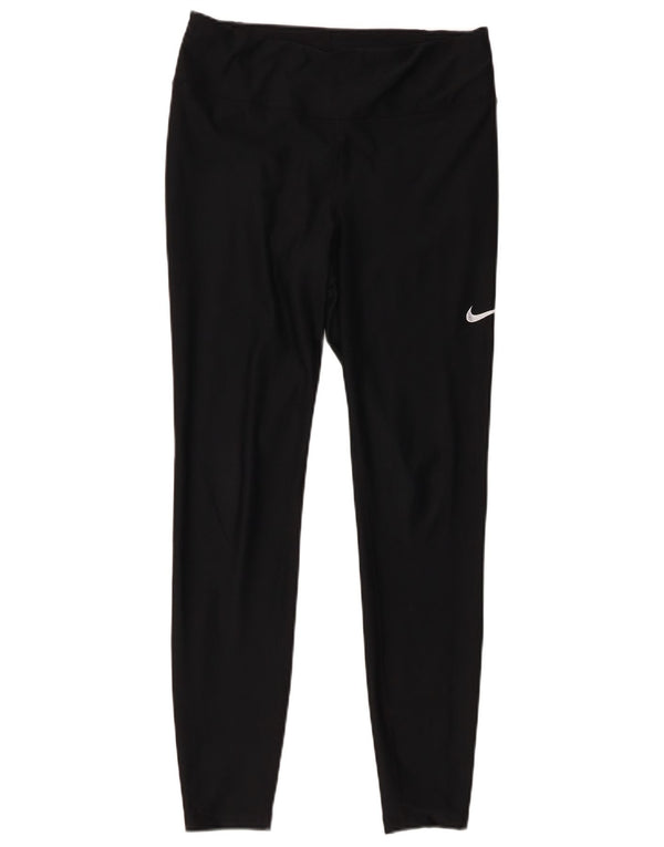 Nike Womens Dri Fit Leggings UK 14 Medium Black Polyester