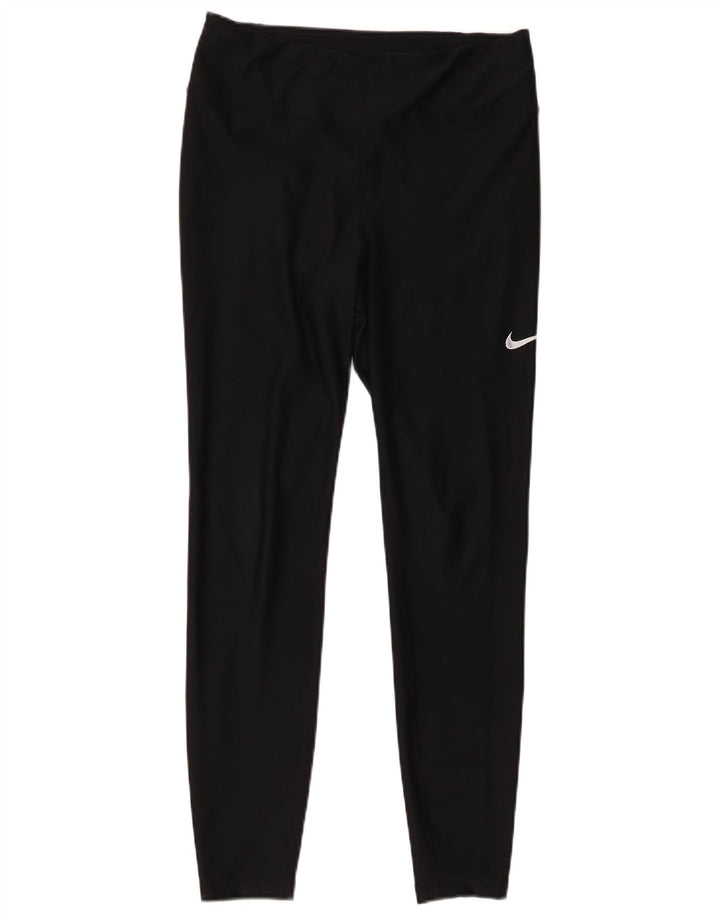 Nike Womens Dri Fit Leggings UK 14 Medium Black Polyester