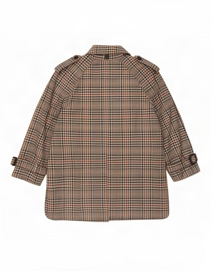 Zara Trench Coat til kvinder UK 14 Medium Flerfarvet Houndstooth