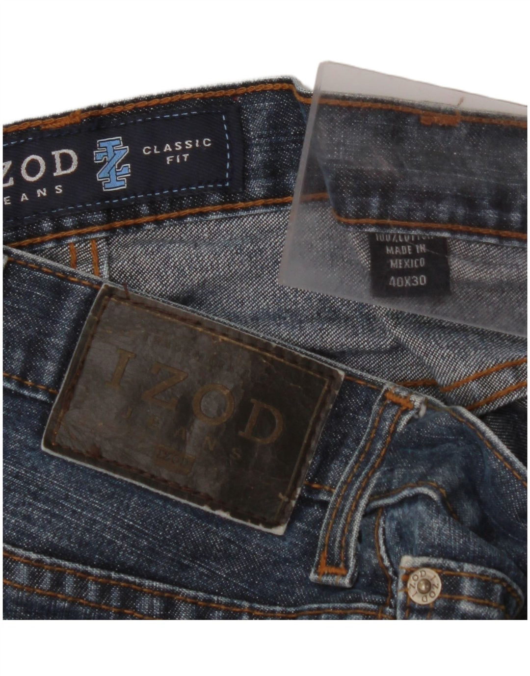 IZOD Herre Classic Fit Straight Jeans W40 L30 Blå Bomuld