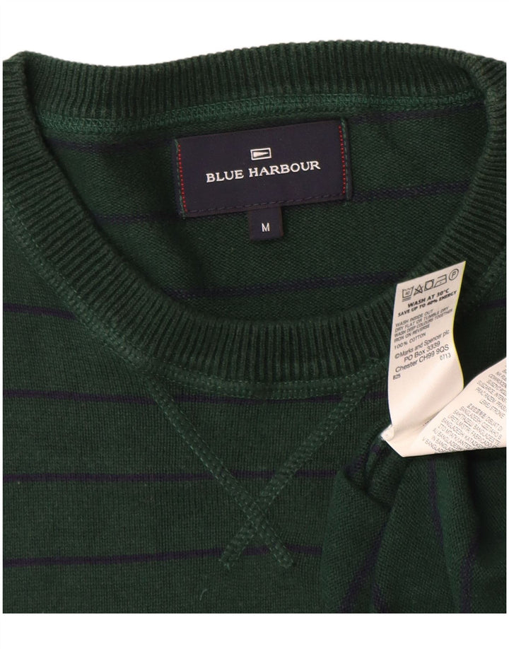 MARKS & SPENCER Herre Blue Harbor Crew Neck sweater mellemgrøn