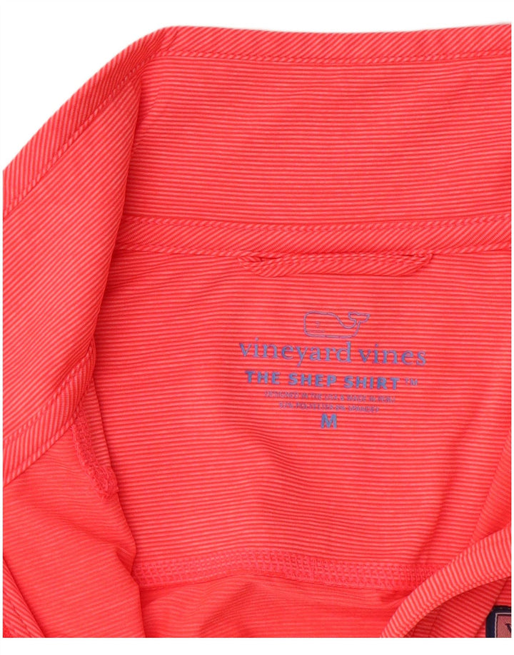 VINEYARD VINES Womens Zip Neck Top Langærmet UK 14 Medium Pink Striped