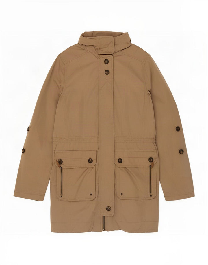 Massimo Dutti Dame Hooded Parka Jacket UK 12 Medium Beige