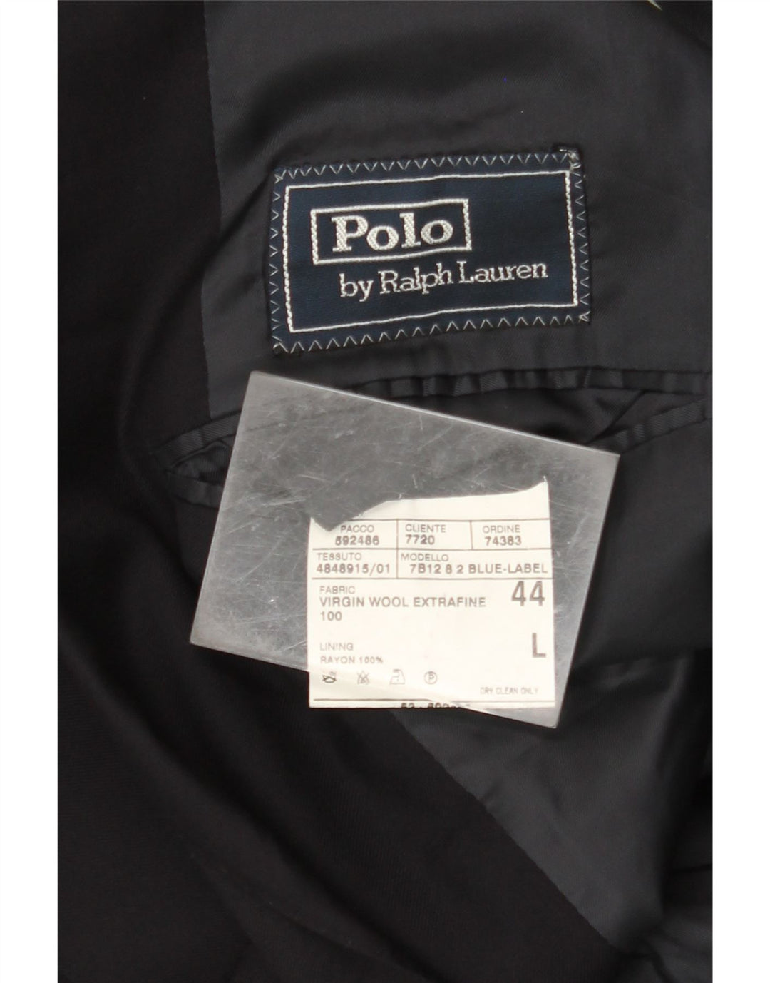 POLO RALPH LAUREN Herre 2-knaps blazerjakke UK 44 2XL Marineblå Uld