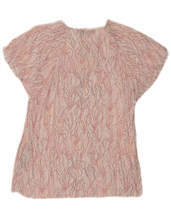 Massimo Dutti Dame Abstrakt mønster bluse Top EU 38 Small White Viscose