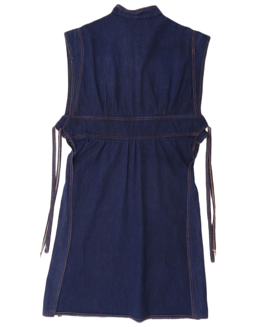 VINTAGE Dame Denim Kjole UK 14 Medium Blue