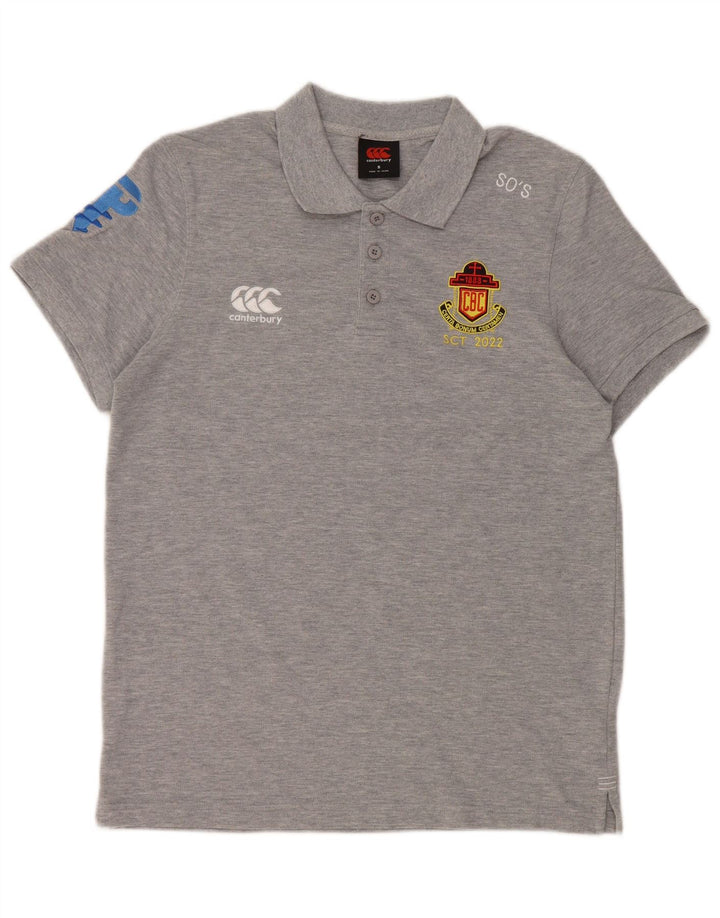 Canterbury grafisk poloshirt til mænd, lille grå bomuld