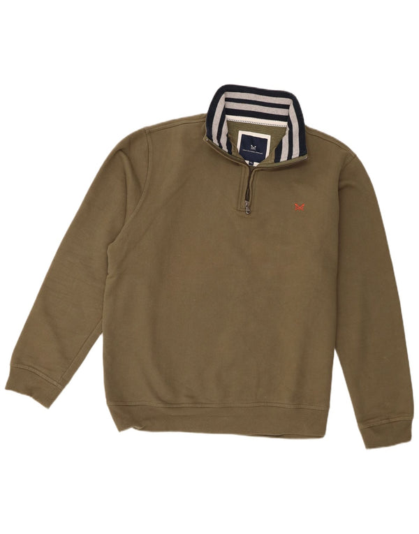Crew tøj Herre lynlås-hals sweatshirt XL Khaki Bomuld