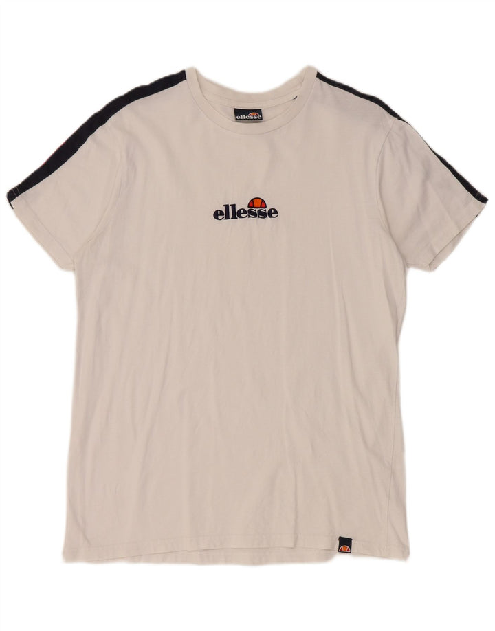 Ellesse Herre Grafisk T-Shirt Top Lille Hvid Colourblock