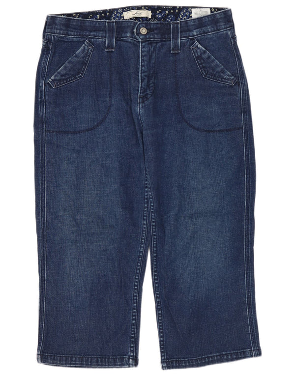 LEVI'S Dame Capri Jeans US 12 Large W32 L20 Marineblå Bomuld