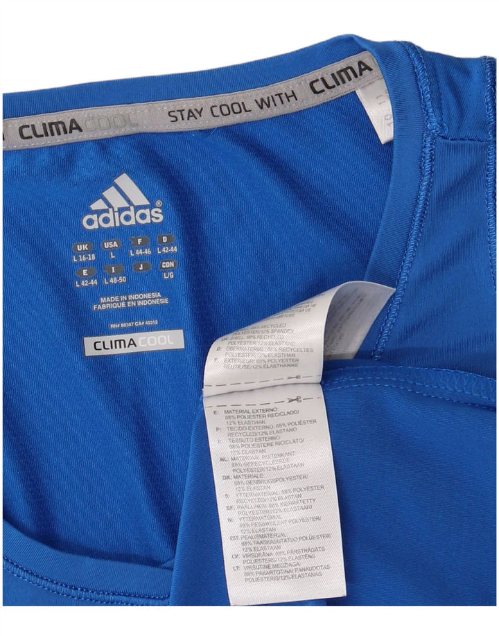 Adidas Dame Climacool Vest Top UK 16/18 Large Blue Polyester