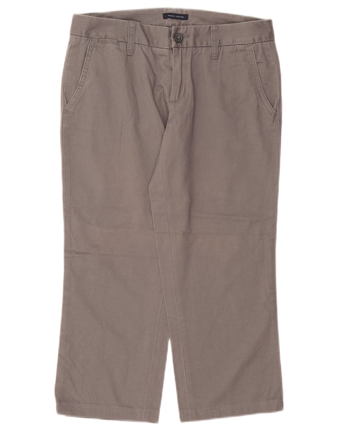 TOMMY HILFIGER lige cropped bukser til kvinder US 4 Small W25 L22 Grå