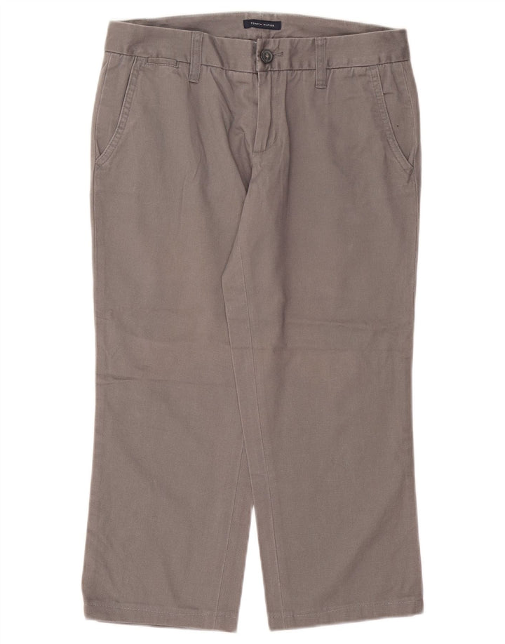 TOMMY HILFIGER lige cropped bukser til kvinder US 4 Small W25 L22 Grå