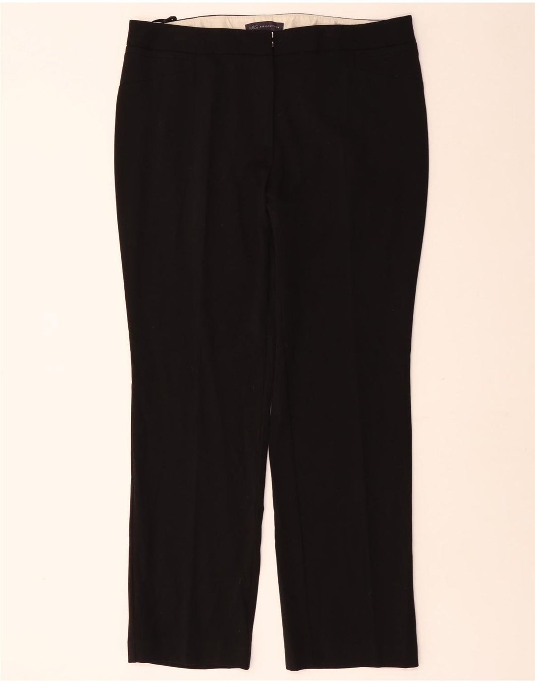 MARKS & SPENCER Lige fritidsbukser til kvinder UK 16 Large W36 L30 Black