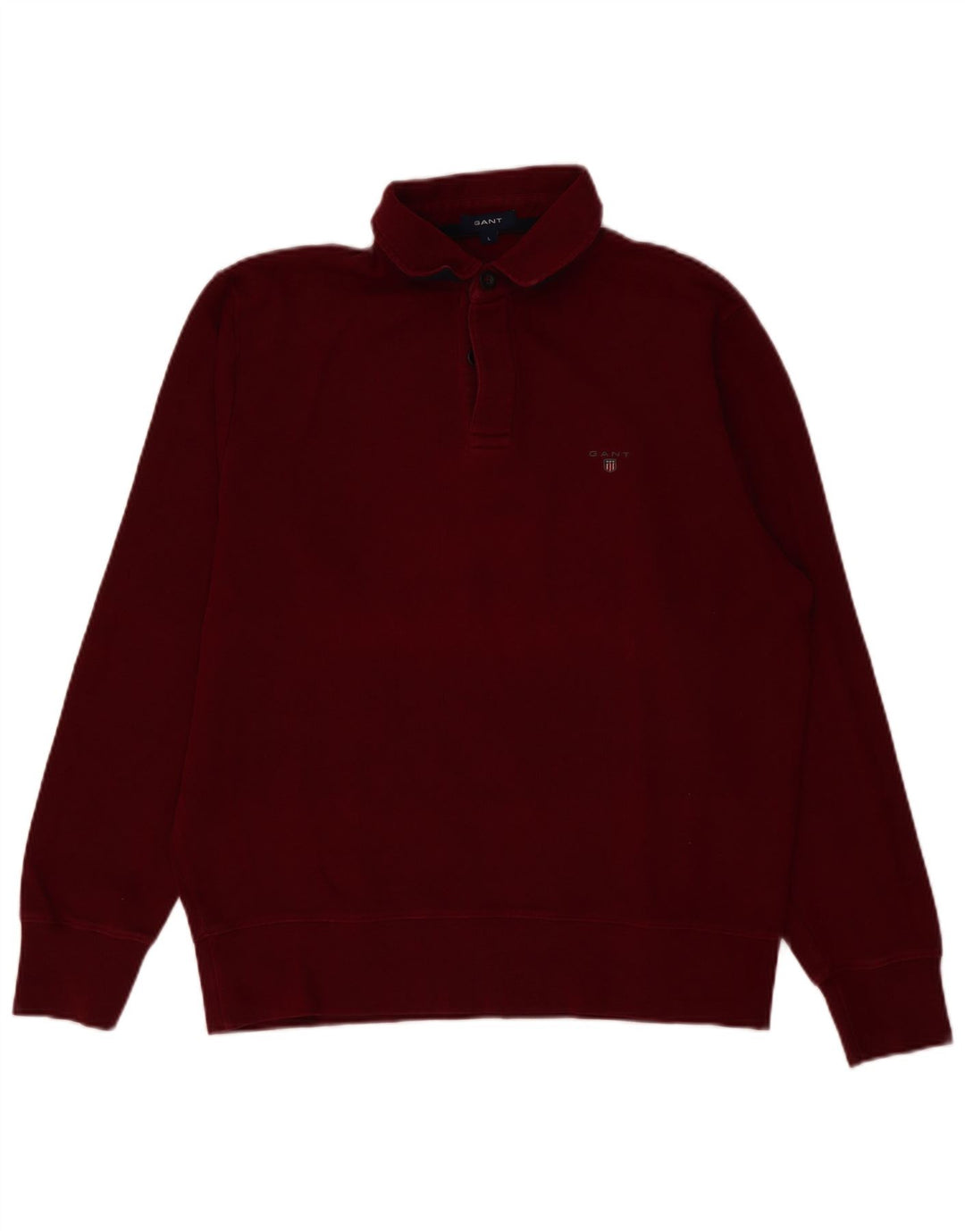GANT Herre Polo Neck Sweatshirt Jumper Stor Bourgogne Bomuld