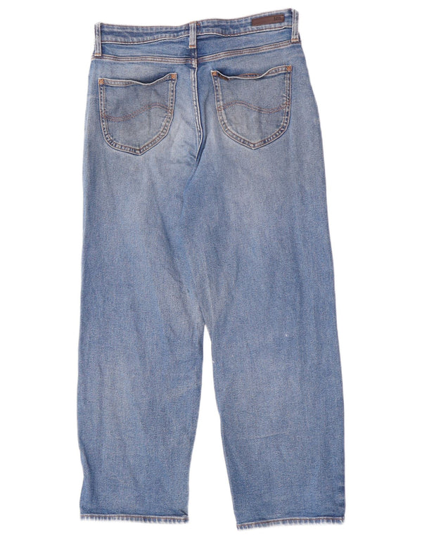 Lee Womens Crop Jeans med brede ben W29 L26 blå bomuld