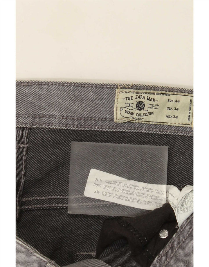Zara Herre Slim Jeans EU 44 Large W34 L31 Grå Bomuld