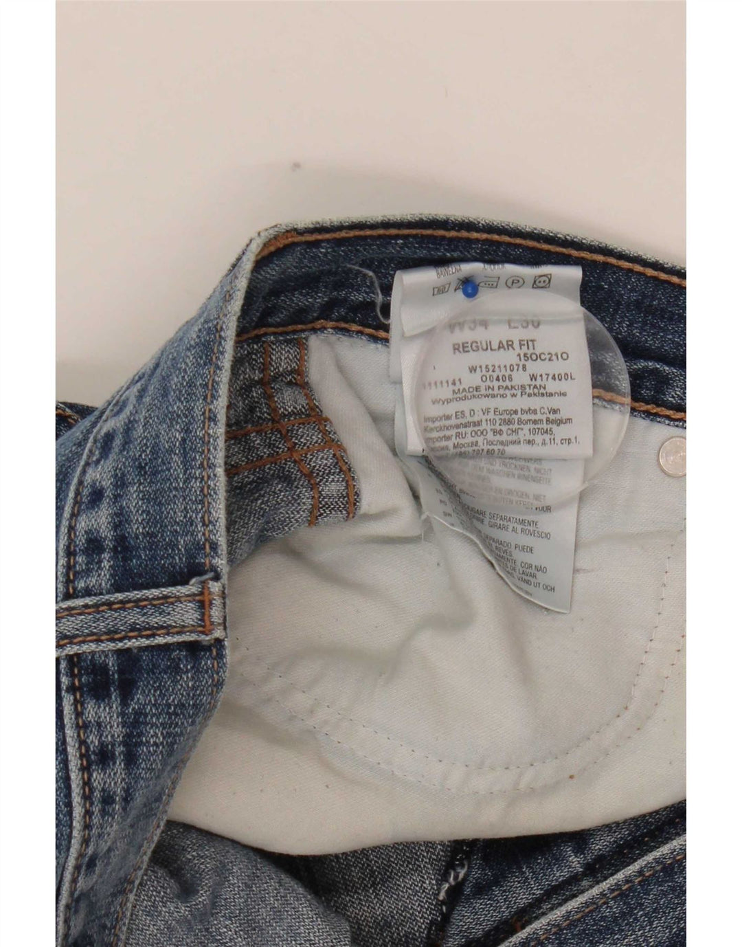 Wrangler Herre Regular Fit Straight Jeans W34 L30 Blå Bomuld