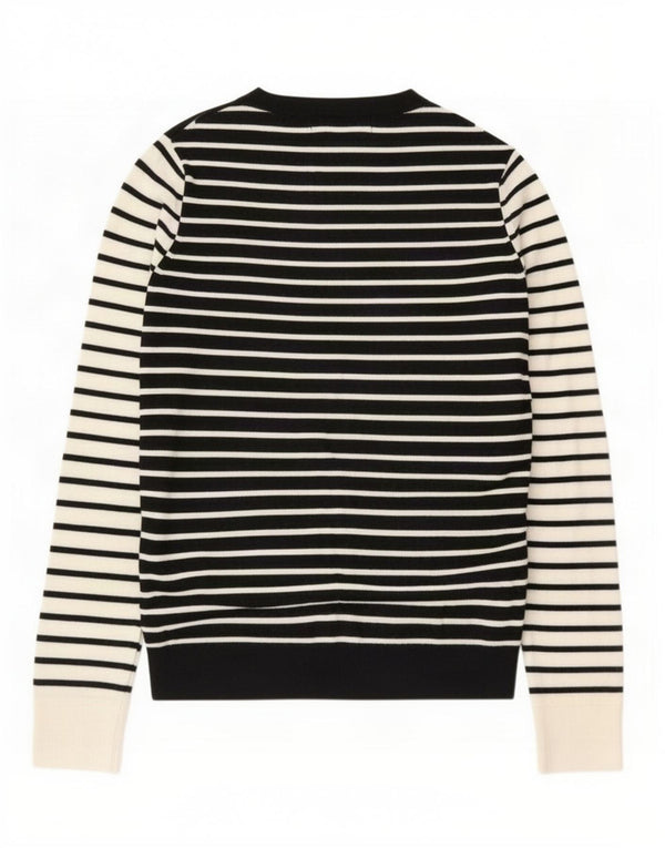 Marks & Spencer Dame sweater med rund hals DK 8 Lille sort stribet