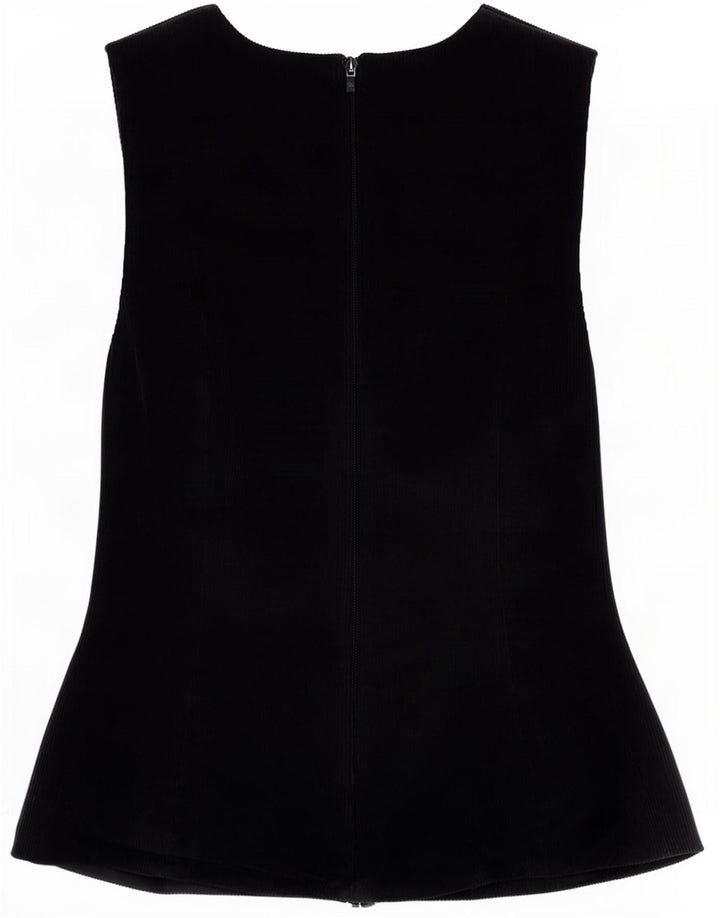 Zara Dame ærmeløs bluse Top UK 8 Small Navy Blue